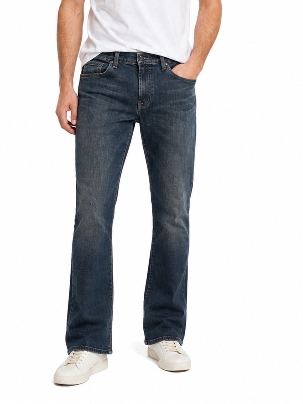 7 For All Mankind Men Bootcut Jeans 34 A Pocket Made in USA Dark Wash